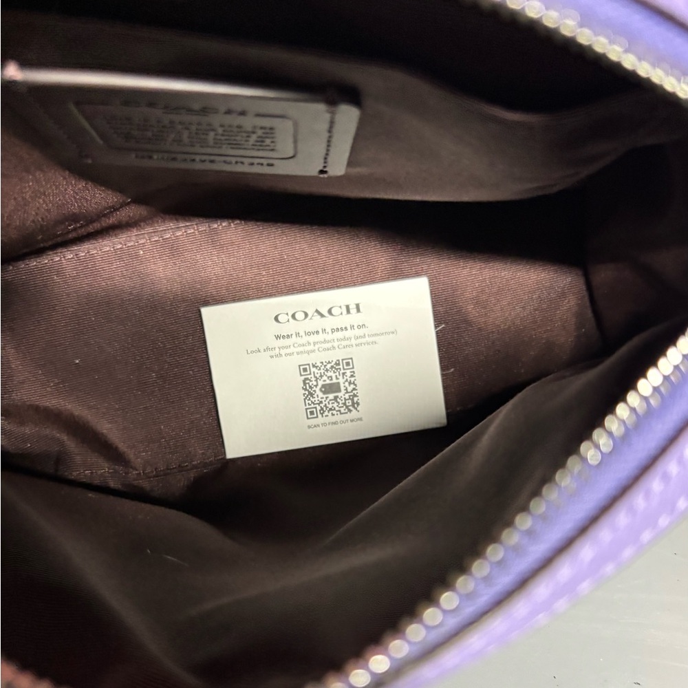 Coach Lavender Pebbled Leather Crossbody Bag - Picture 10 of 10